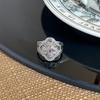 Niche Zircon Four-Leaf Clover Pink-Green Ring: Light Luxury Trendy Women's Finger Ring