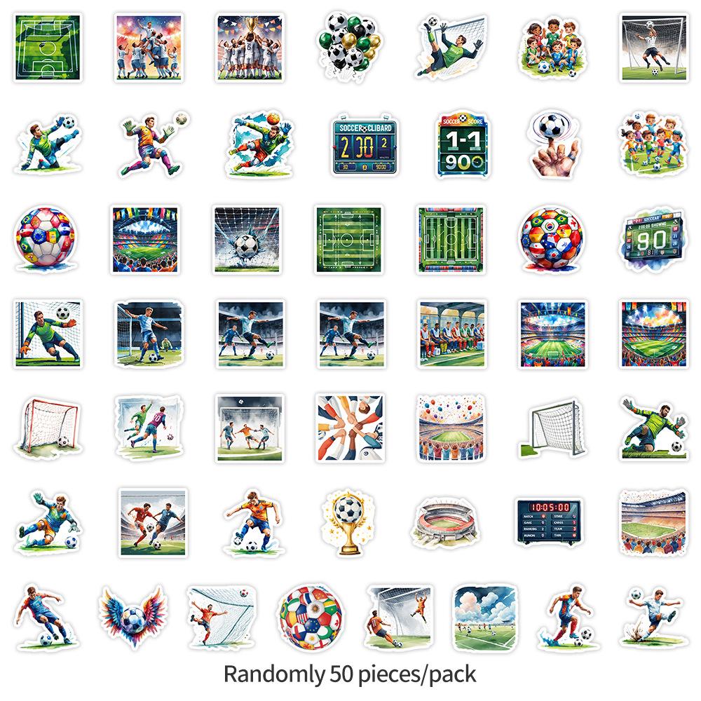 

50 Creative Football Graffiti Sticker Set for Phones, Computers & Water Bottles - Waterproof Sports Decals