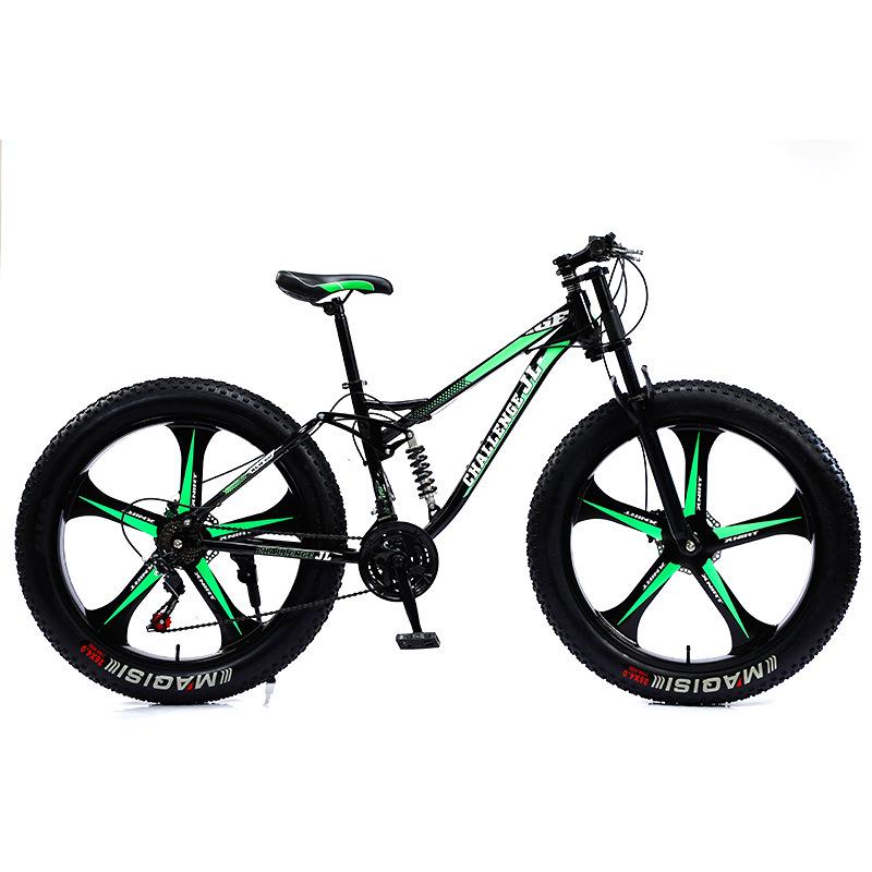26-inch Folding All-Terrain Mountain Bike for Adults with Snow Wheels, Gears, and Dual Disc Brakes