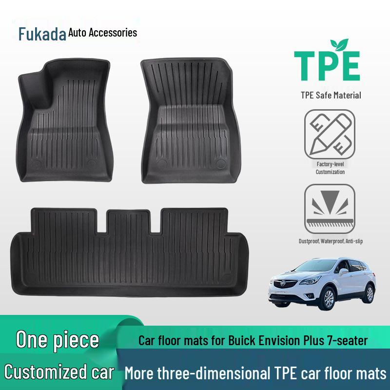 TPE Floor Mats for Buick Envision Plus (7-Seater) - Three-Piece Set, Anti-Slip & Wear-Resistant