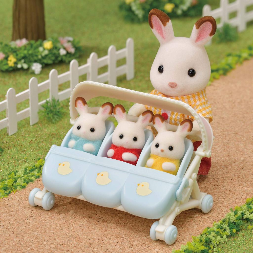 Sylvanian Families Furniture ST Mark Ages 3 and Toy Sylvanian Epoch "Triple Stroller" Ka-217 Certified, Up, Dollhouse, Families,