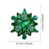 Gold-Tone Green Crystal Floral Brooch, Vintage-Inspired  Design Adorned with Green Rhinestones, for Formal Events, Ideal Gifting