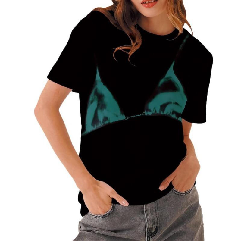 

Летняя футболка-бикини с 3D-принтом, пикантная женская мода, с круглым вырезом, с коротким рукавом 6XL