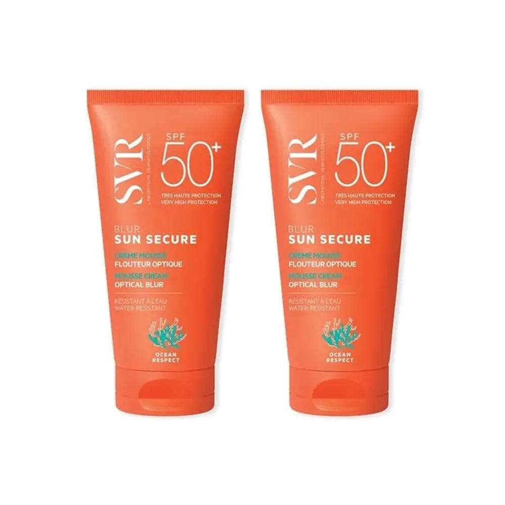 SVR Sun Secure Blur Optical Blurring Sunscreen Mousse Cream SPF50+ 50ml 2 Pieces