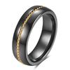 6MM Wide Gold Plated Stainless Steel Chain Black White Ceramic Ring Minimalist Stylish Jewelry
