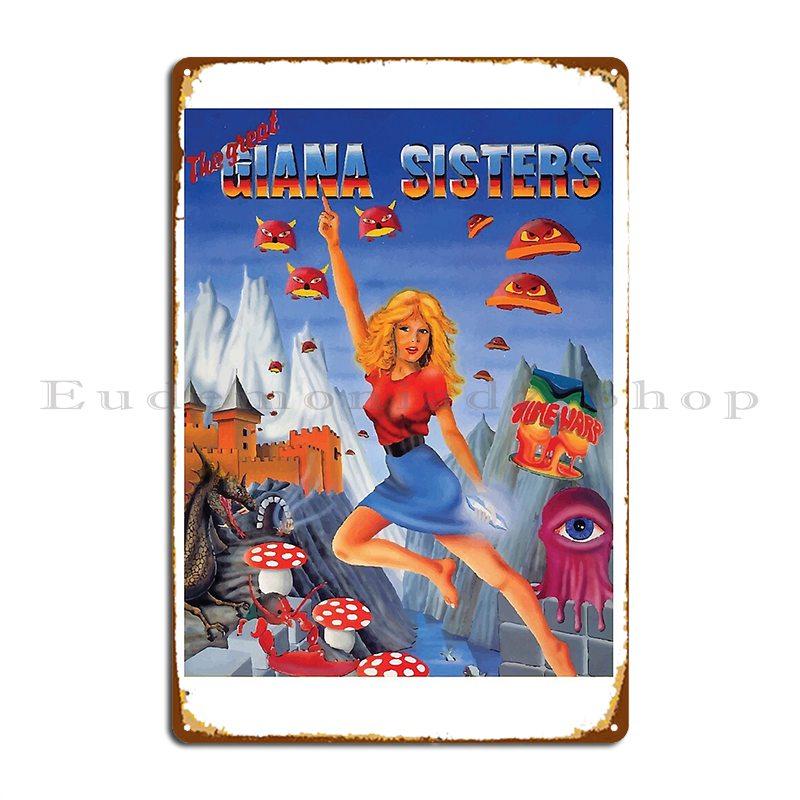 

The Great Giana Sisters Metal Plaque Classic Vintage Iron Vintage Cinema Tin Sign Poster 20x30cm（7.8x11.8inch）