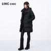 Jinyujie 2024 Winter Women's Hooded Mid-Length Puffer Down Jacket