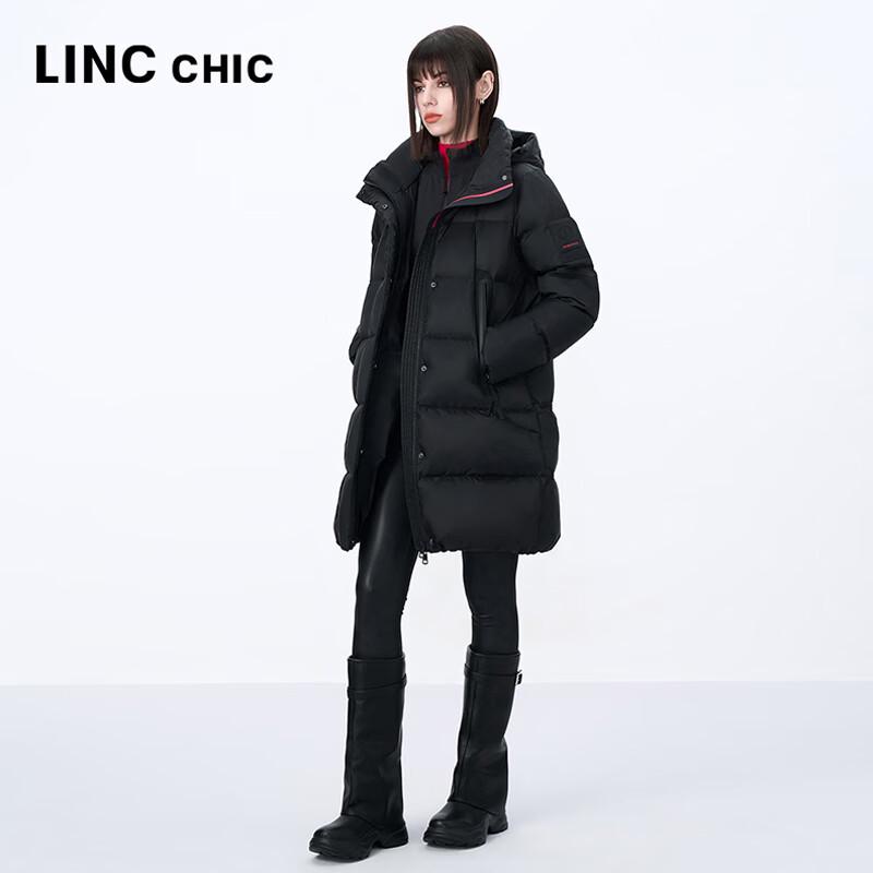 Jinyujie 2024 Winter Women's Hooded Mid-Length Puffer Down Jacket