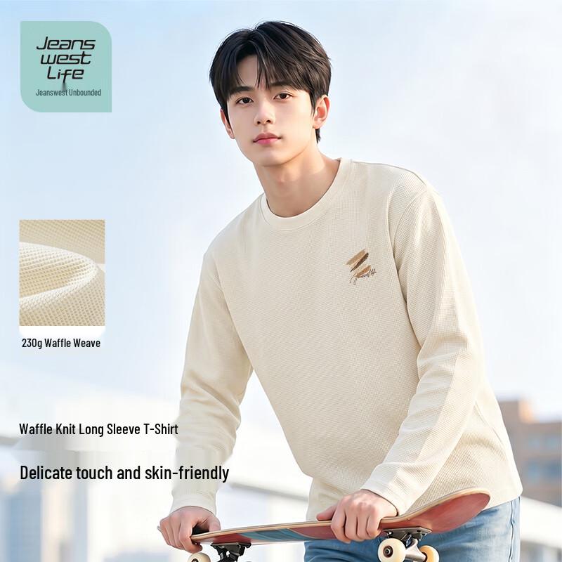 Jeanswest Life Youth Long Sleeve Waffle Knit T-Shirt M абрикосовый