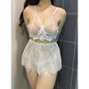 Sexy Sheer Lace Lingerie Set For Women Plus Adjustable Garter Strap Bow Bikini Underwear Set Multicolor Sexy Underwear