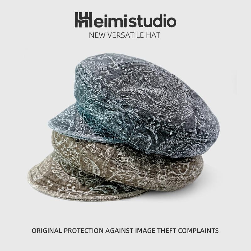 25 Early Autumn New Soft Top Newsboy Hat Female Personality Sunshade Casual Fashion Show Face Small Hat Trend