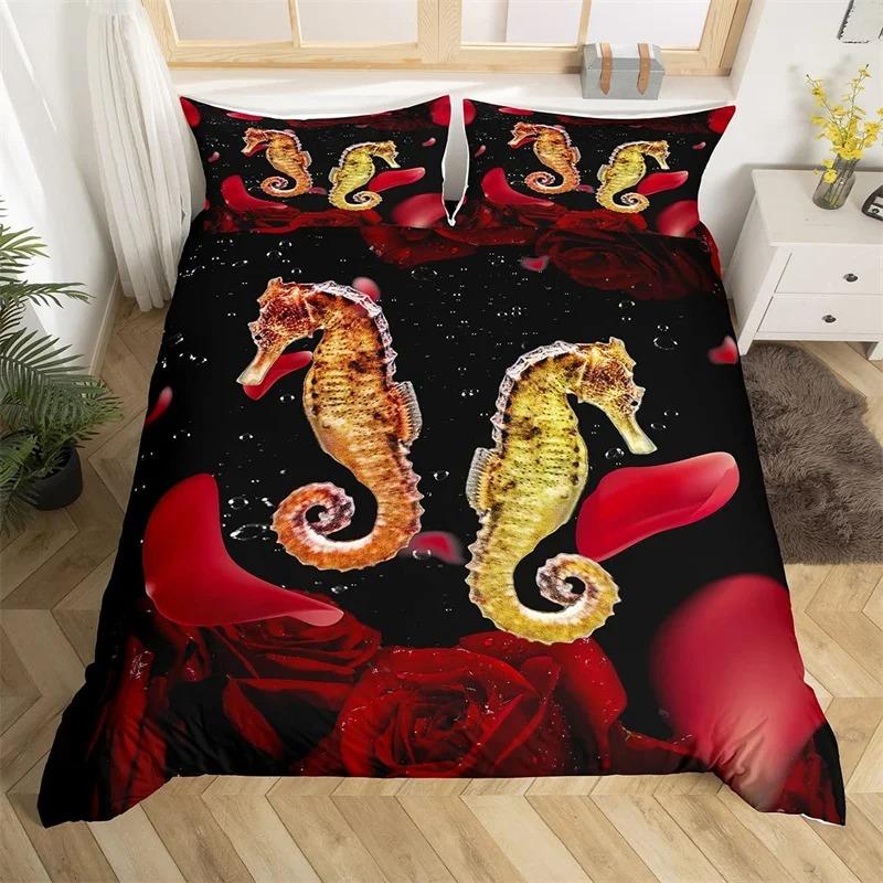 

Highland Cow Bedding Set Farm Animal Duvet Cover Single King Queen Red Rose Comforter Cover Micr EU Single 135x200cm