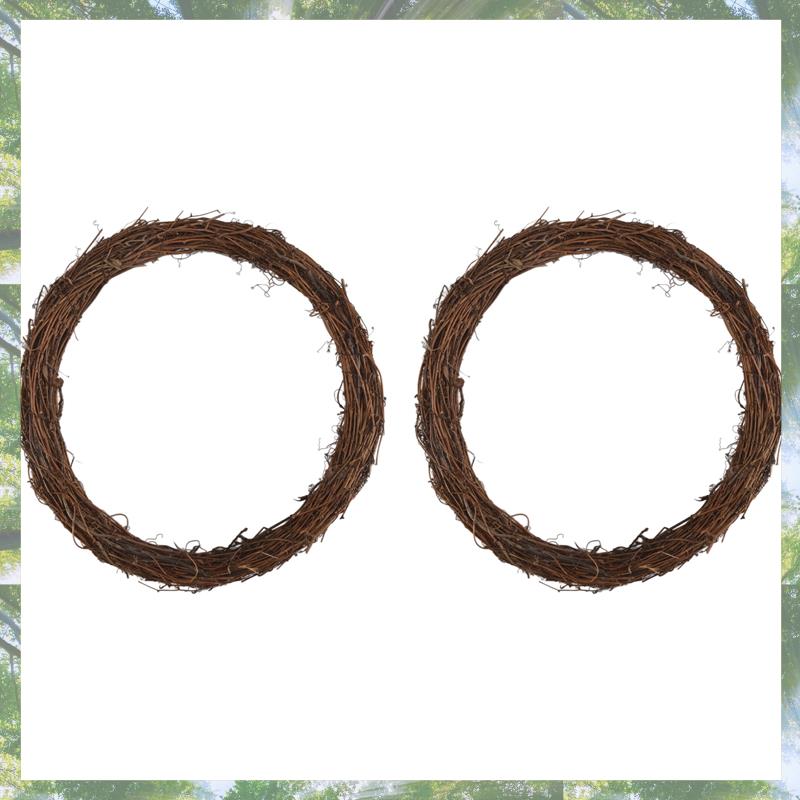 Premium-2PCS 14 Inch Grapevine Wreaths Vine Branch Wreath Rattan Wreath Garland For DIY Christmas Craft Or Wedding Decors