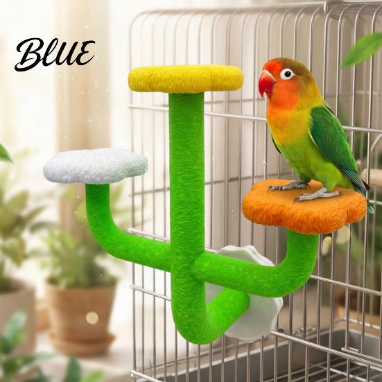 Multi-tiered Bird Perch Cactus Parrot Perch Multi-Tier Textured Non-slip Standing Platform Budgie Activity Center Toy Cage Accessory for Parakeets