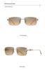 Leopard Head Rimless Sunglasses: Women's & Men's Small Square Frame