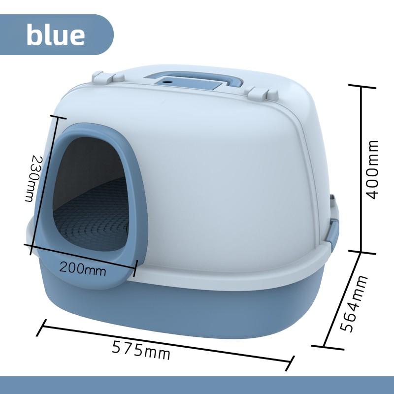 Large Space Cat Litter Box Fully Enclosed with S- Channel Large Oversized Toilet Cat Supplies Separation Portable Cat Bedpans