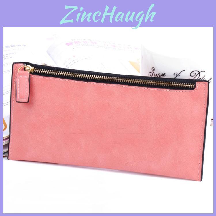 Women Rectangular Thin Wallet Pu Zipper Closed Multicolour Daily Collocation