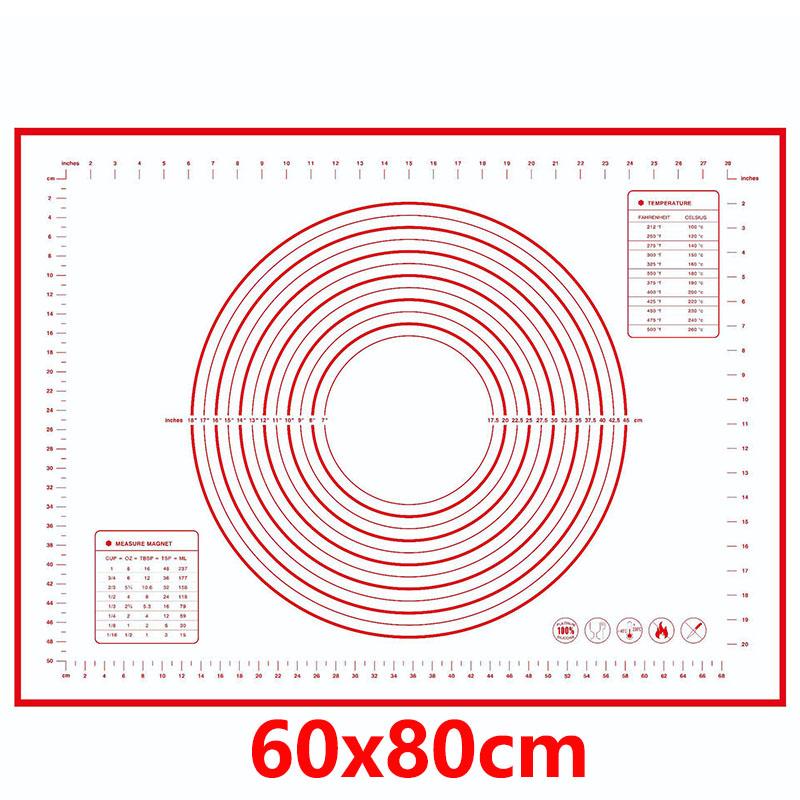 8 Size Silicone Baking Mat Reusable Nonstick Baking Sheet Thick Dough Rolling Mat with Measurements and Edge Heightening JT606
