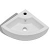 Ceramic Corner Wash Basin with Overflow 45 X 32 X 12.5 Cm White