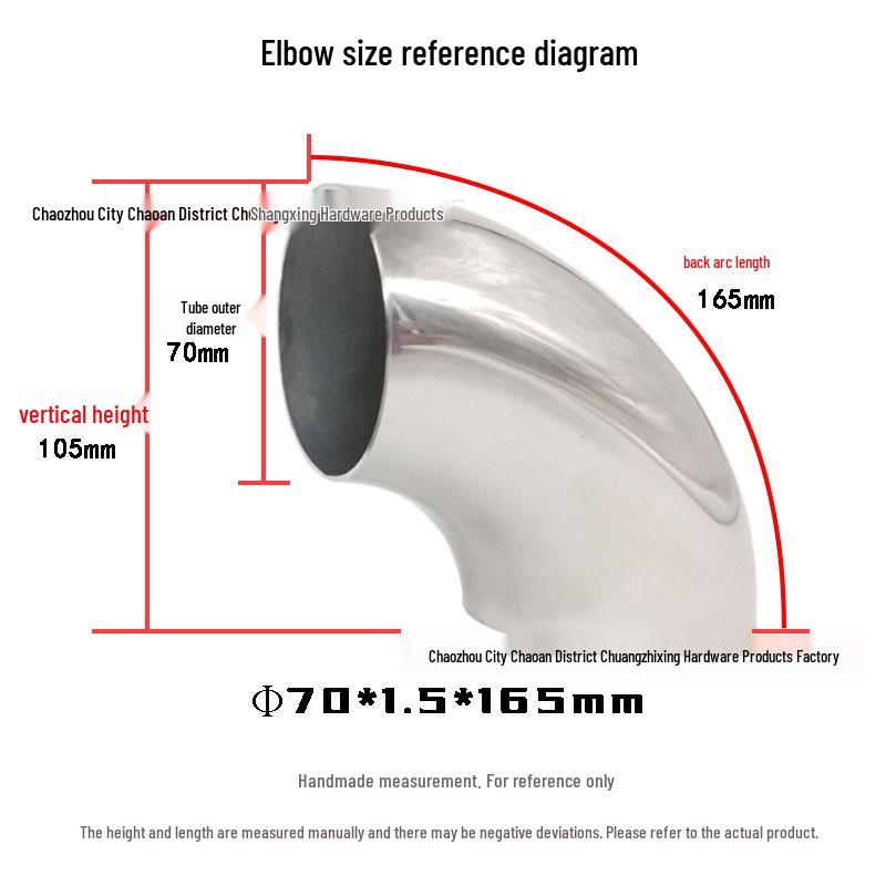 304 Stainless Steel 90° Elbow for Exhaust and Handrail Systems