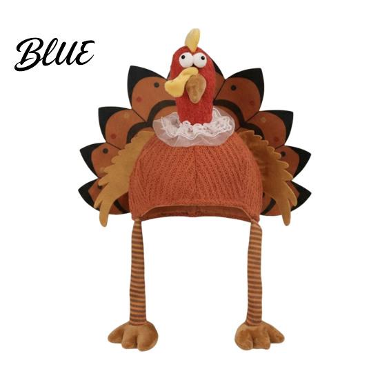 Adult Thanksgiving Party Headwear Funny Turkey Hat for Adults Costume Accessory Novelty Soft Plush Knitted Accessory Women Men Fall Holiday