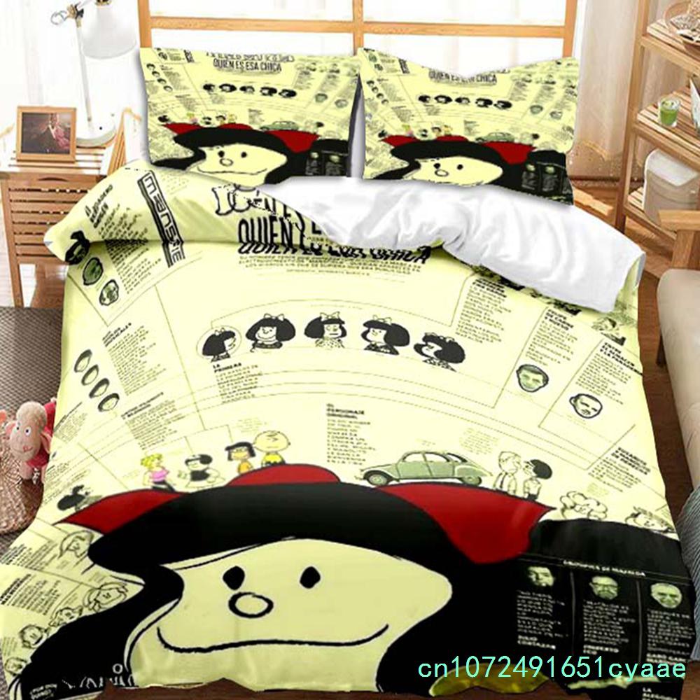 Mafalda Cartoon Quino Comics Bedding Set Duvet Cover Set Adult Children Single Double King Size Duvet Cover And Pillowcases Gift