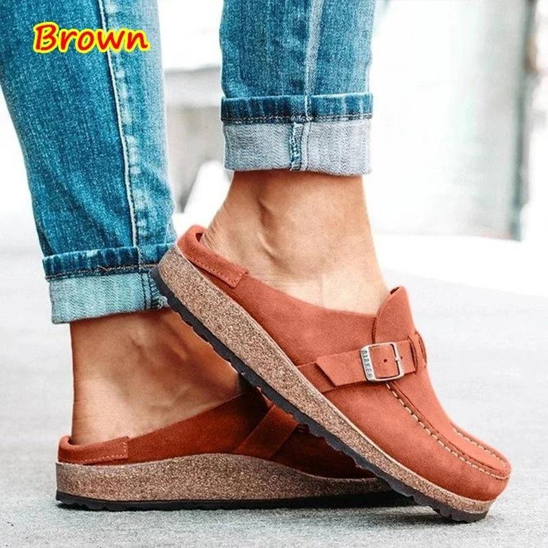 5 Colors Women Slippers Leather Wedges Shoes Ladies Platform Slippers Sandals Beach Shoes With Female Platform Slippers Daily Comfortable Flip Flops