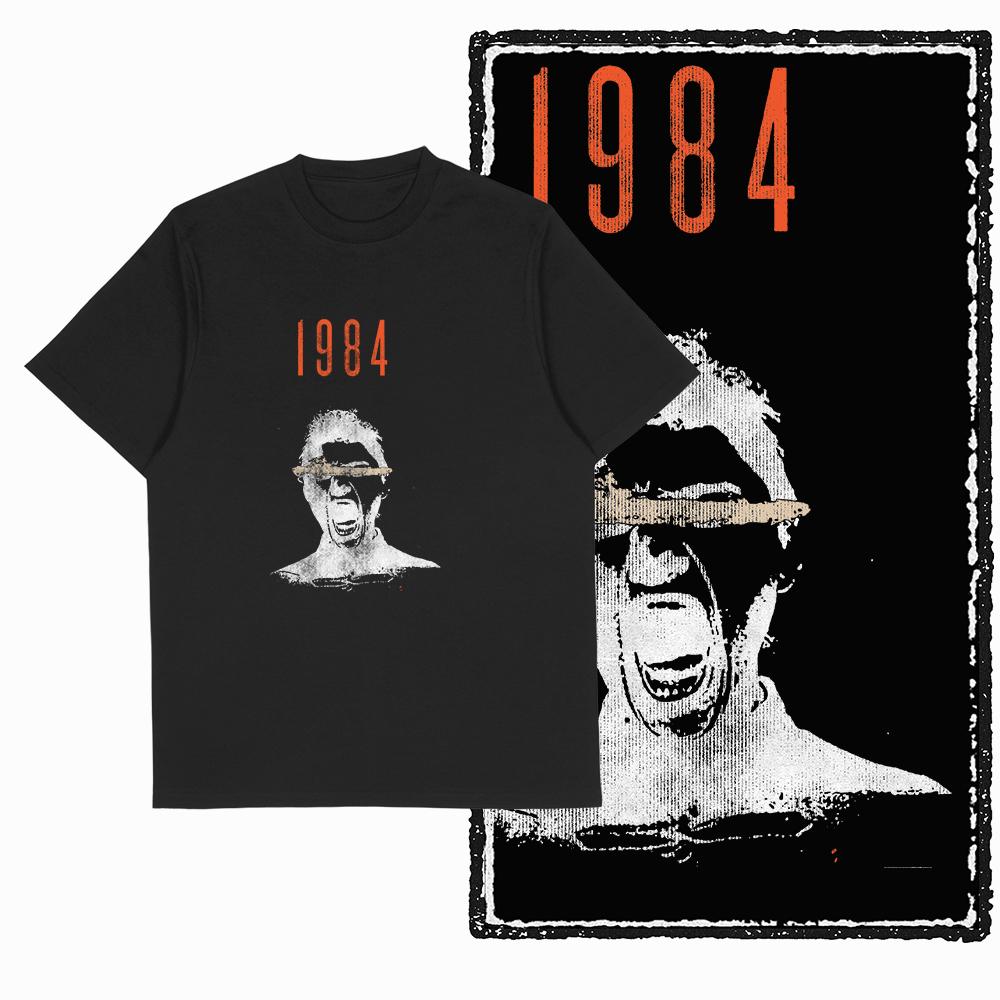 Coolmind X0019 Bavlna velká velikost potisk 1984 Exkluzivní grafické pánské tričko volné s kulatým výstřihem pánské tričko ležérní tričko pro muže trička