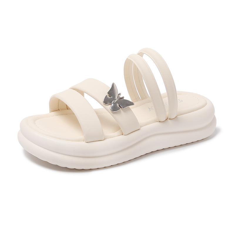 Beach Fairy Sandals Female with Skirt Sandals Slippers Thick Bottom Two Wear Slippers Female Outwear Fashion Women Summer Breathable Shoes
