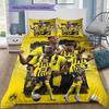 Borussia Dortmund Team Players Collage Print 3‑Pieces Duvet Cover Set Soccer Sports Bedding Bedroom Home Decor Without Pillow Core Comforter