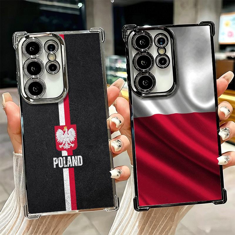 Poland Flag White Red Soft Phone Case For Samsung Galaxy S26 Ultra S25 Edge S24 FE S23 Plus S22 S21 + S20 Plating Anti-Fall Fund