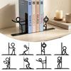 1Pair Stick Figure Metal Bookends Iron Art Desktop Decorative Bookend  School Office Supplies