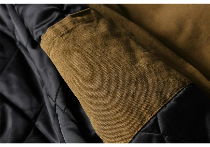 QIYOU Japanese Retro Color Block Detroit Workwear Cotton Jacket - Winter 2025 Collection