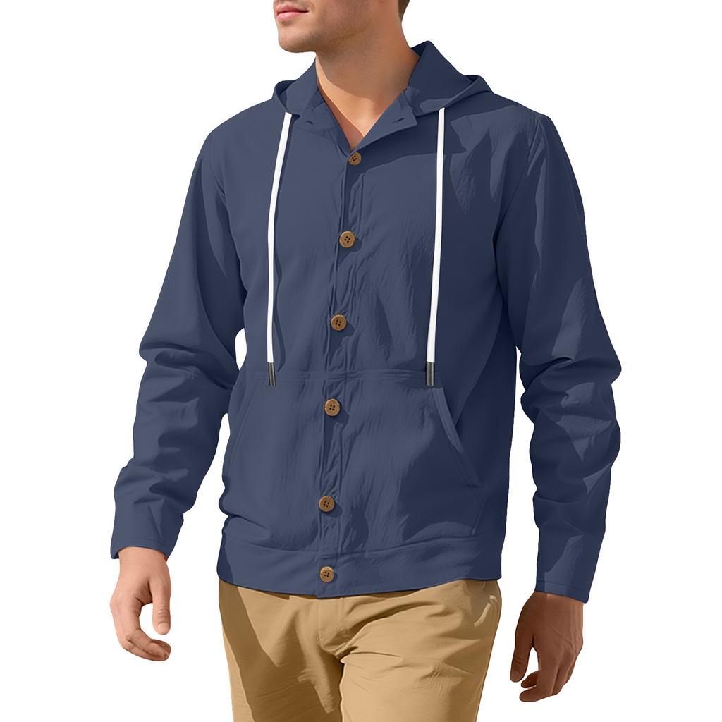 Men's  Loose  Leisure  Hooded Hood  Long Seeves  Coat