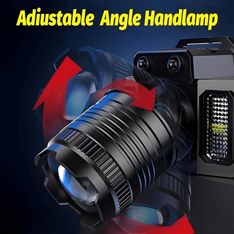 LED Headlamp with Motion Sensor, Rechargeable ABS Headlight with USB Charging, Adjustable Angle, Satin Finish
