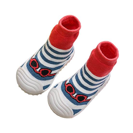 

Осенние детские носки-тапочки для маленьких девочек и мальчиков, утепленная теплая обувь 21 красный