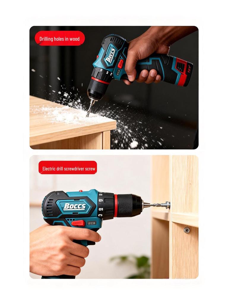 BOCCS BL16D 16V Brushless Cordless Drill, 40N.m High Torque, Compact Multi-Functional for Home Use