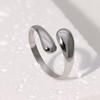 Retro Water Drop Ring For Women Stainless Steel Silver Gold Color Punk Gothic Adjustable Open Ring Jewelry Accessories Gift