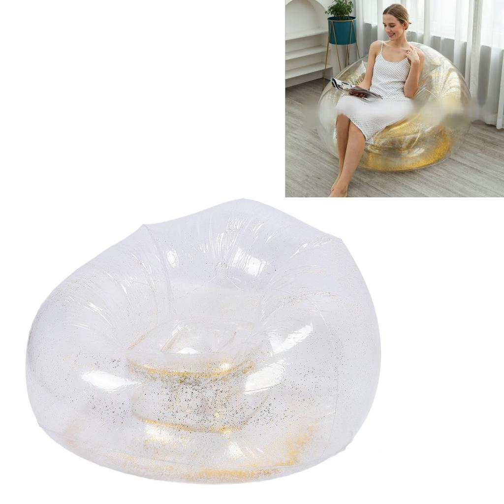 Inflatable Chair Comfortable Relaxing Transparent Ergonomic Space Saving PVC Blow Up Couch Chair