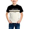 Trendy Children's Short-sleeved T-shirt with Stripes and Numbers Kids' Top