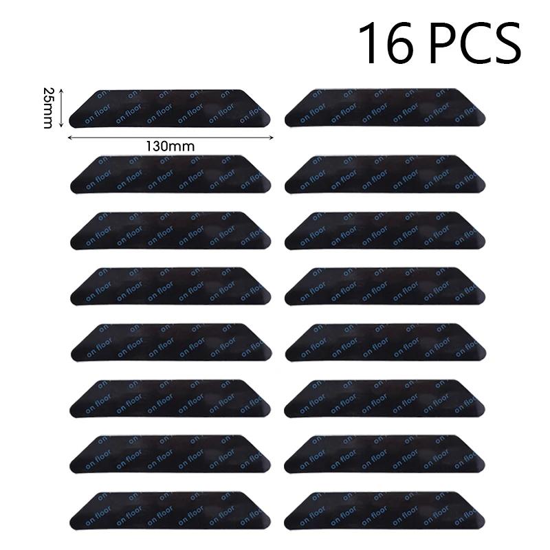 

16/8 шт. Черно-белые наклейки против скольжения для ковра, фиксирующие накладки для коврика, моющаяся многоразовая лента для фиксации ковра 16-pcs