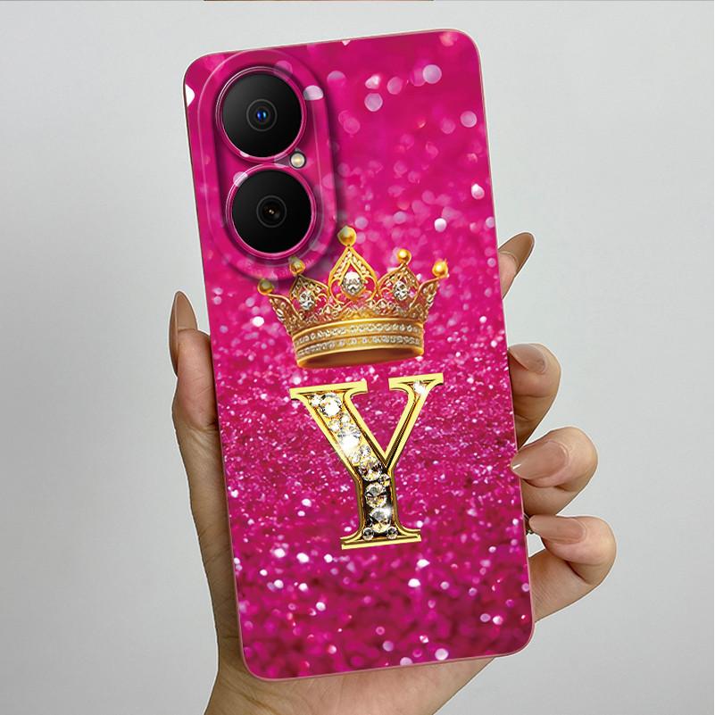 

For Huawei Nova Y73 4G Fashion Initial Letter Couple Phone Case for Huawei NovaY73 MGA-LX3 Soft Silicone TPU Protective Casing Huawei Nova Y73