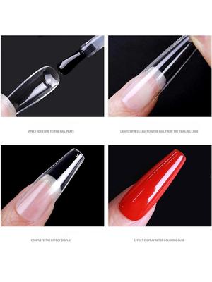 Bolt Bee Nail Tips,soft Gel Full Cover Nails, Clear Acrylic Nail Tips Artificial False Nails with Box Fake Nail Extension for Nail Salons DIY Nail