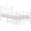 Metal Bed Frame with Headboard and Footboard White 90x200 cm