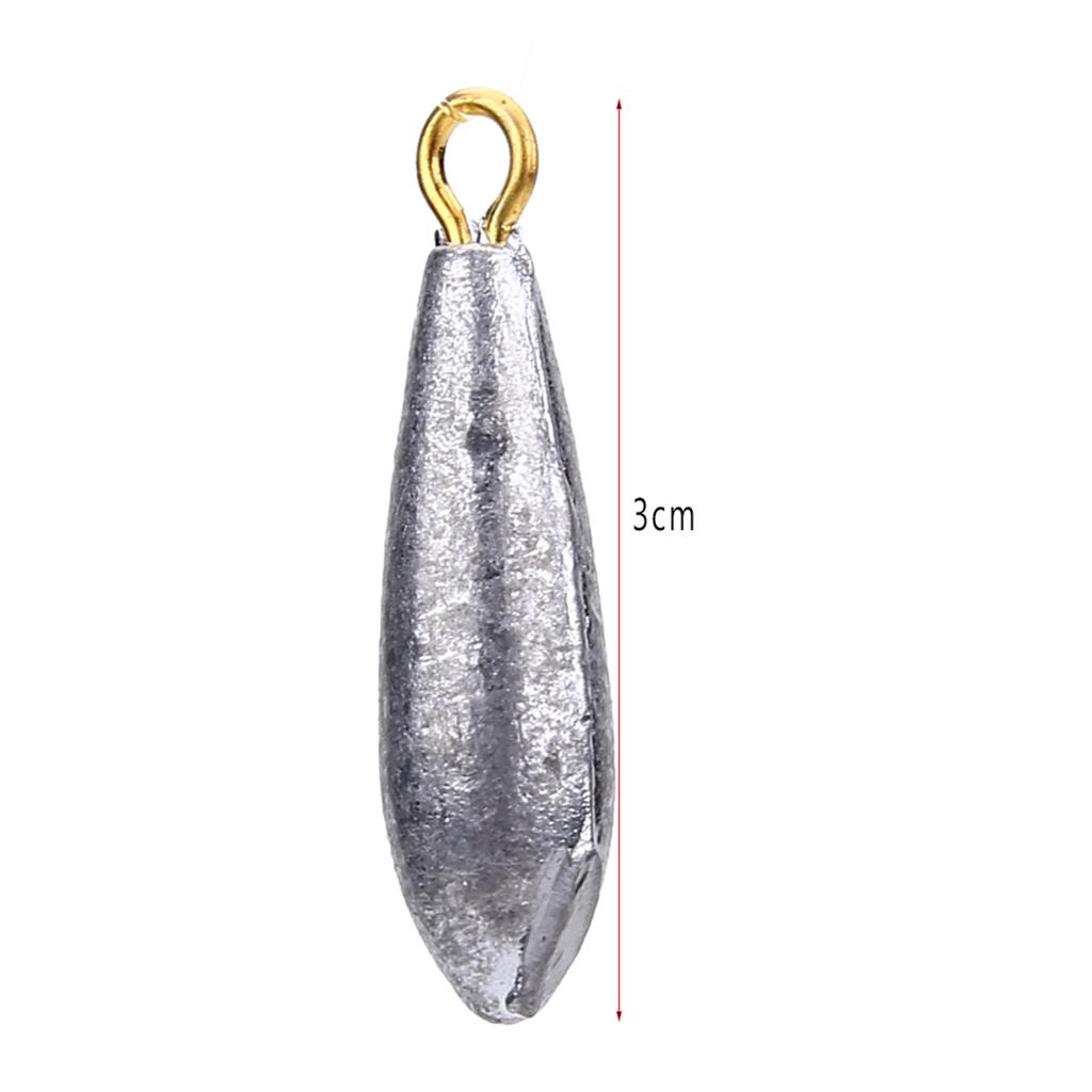 6Pcs New Fishing Weights Sinkers Waterdrop Shape Casting Fishing Tackle (10g)