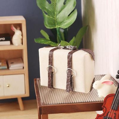 1:12 Maletas de Muñecas Miniatura Maleta Caja de Equipaje Maletín Bolso Miniatura Modelo de Casa Decoración Juguete Accesorios para Casa de Muñecas
