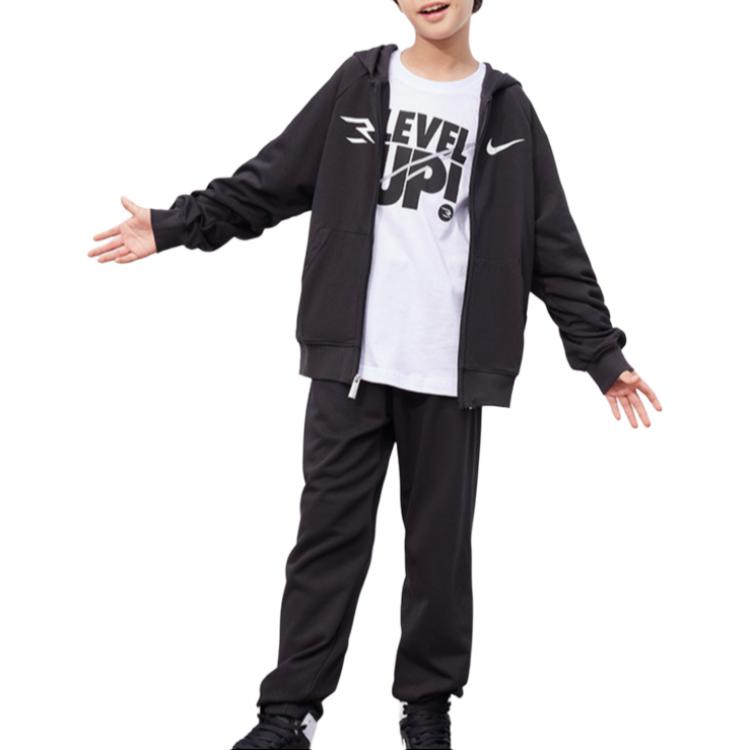 Nike Sweatshirt Loose Solid Color Stylish Versatile Comfortable Kids Tops Black N32442174GS-002