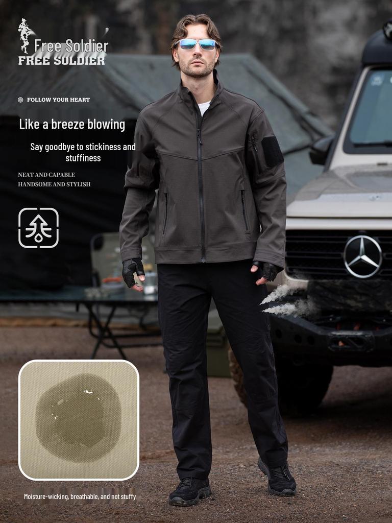 Free Soldier Men's Rising Sun Tactical Stretch Pants - Outdoor, Wear-Resistant, Scratch-Resistant, American Retro Long Trousers