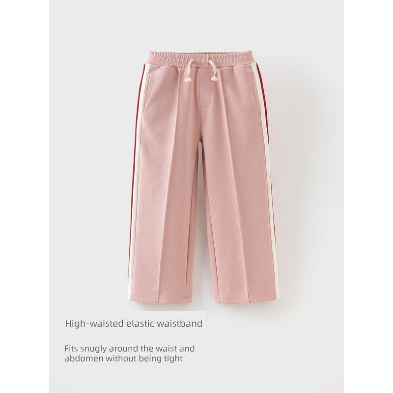 David Bella Children's Knit Pants 2026 New Girls' Sports Pants for Older Girls Wide-Leg Pants Spring Long Pants