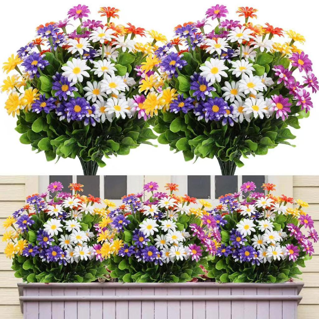 7-Forked Chamomile Artificial Flower, Plastic Daisy for Home Decoration